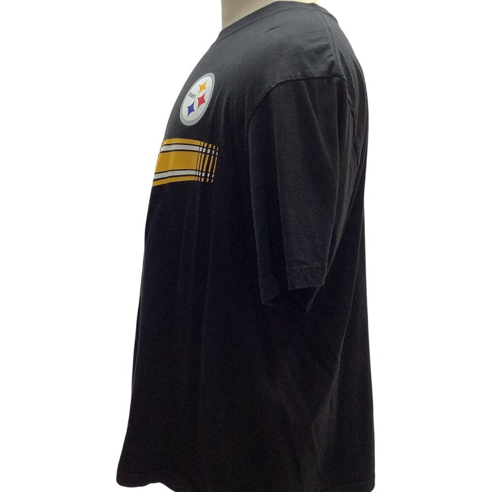 Reebok NFL Pittsburgh Steelers Black T-Shirt Mens XXL 100% Cotton Logo Graphic T - Picture 4 of 6